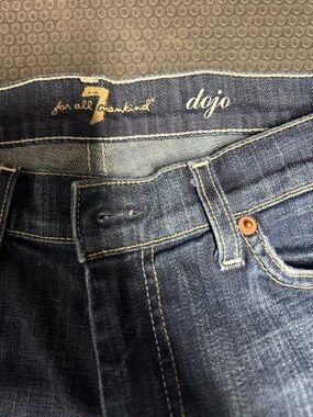 7 For All Mankind Dojo Flare Jeans in Dark Indigo Denim